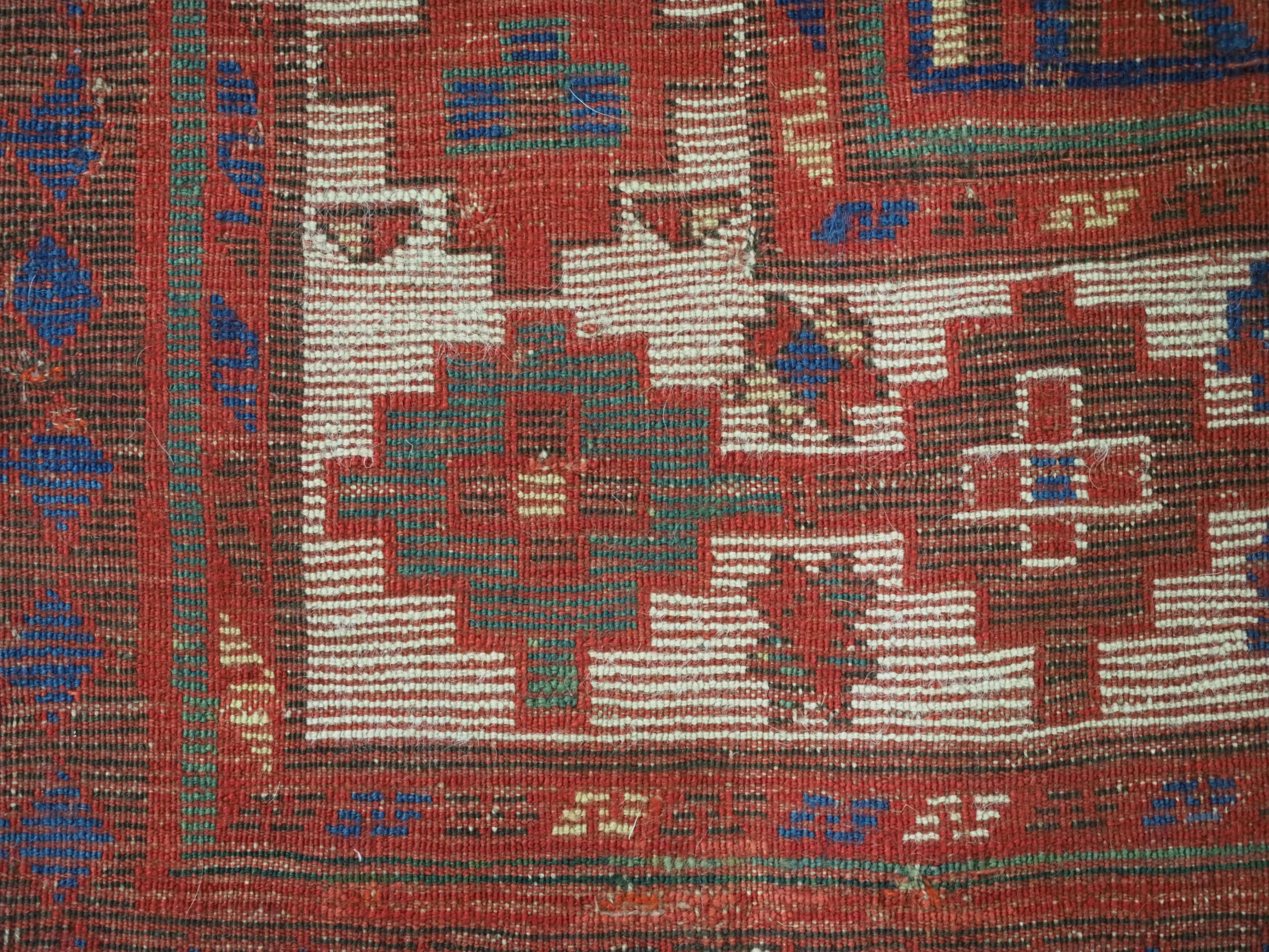 Antique Caucasian Moghan Kazak long rug / runner, circa 1880. For Sale 7