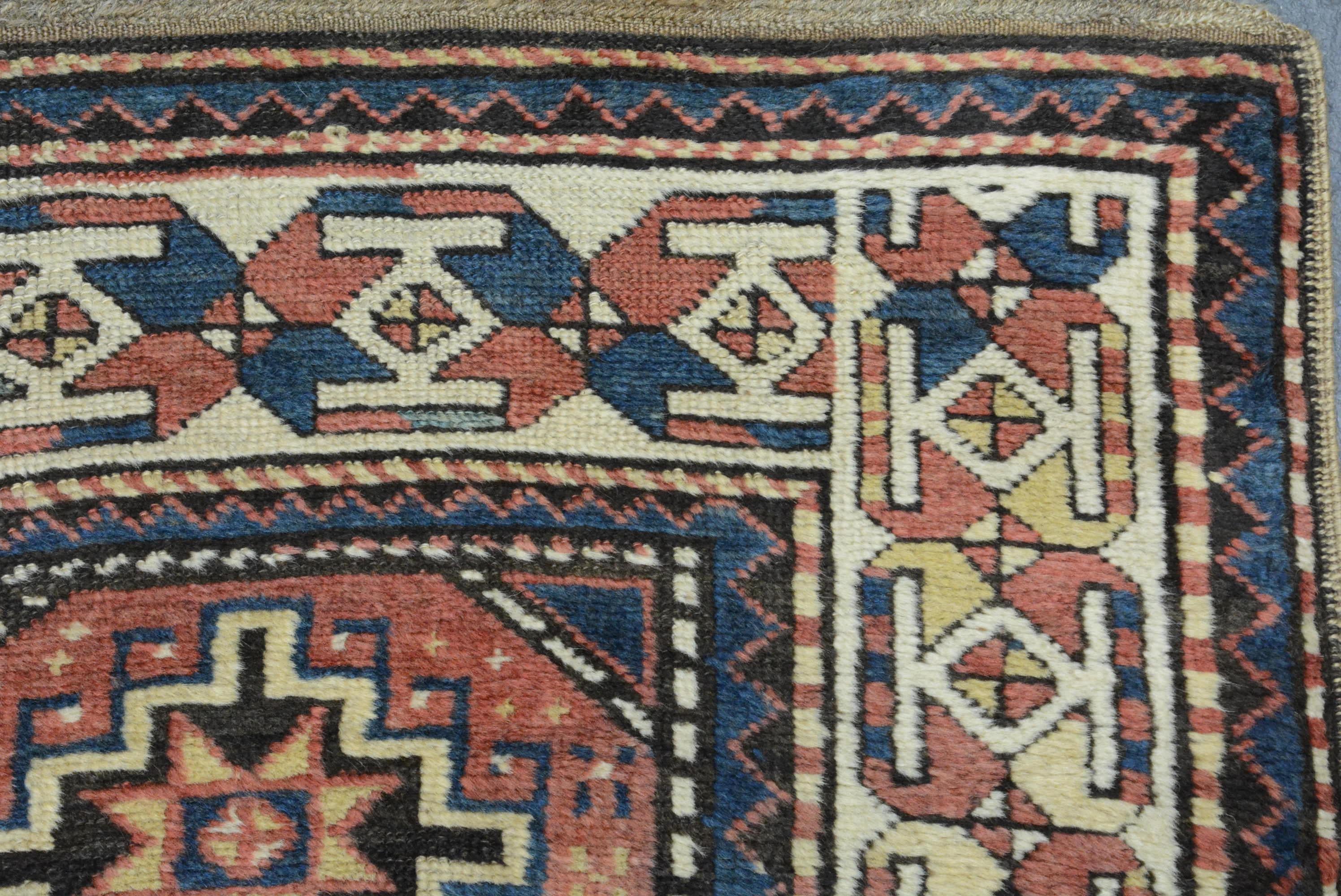 Woven Antique Caucasian Moghan Kazak Rug For Sale
