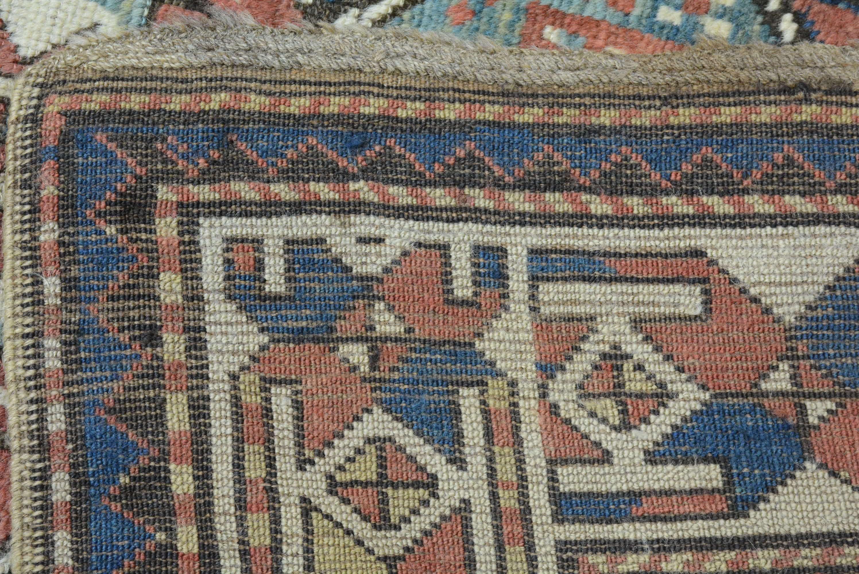Wool Antique Caucasian Moghan Kazak Rug For Sale