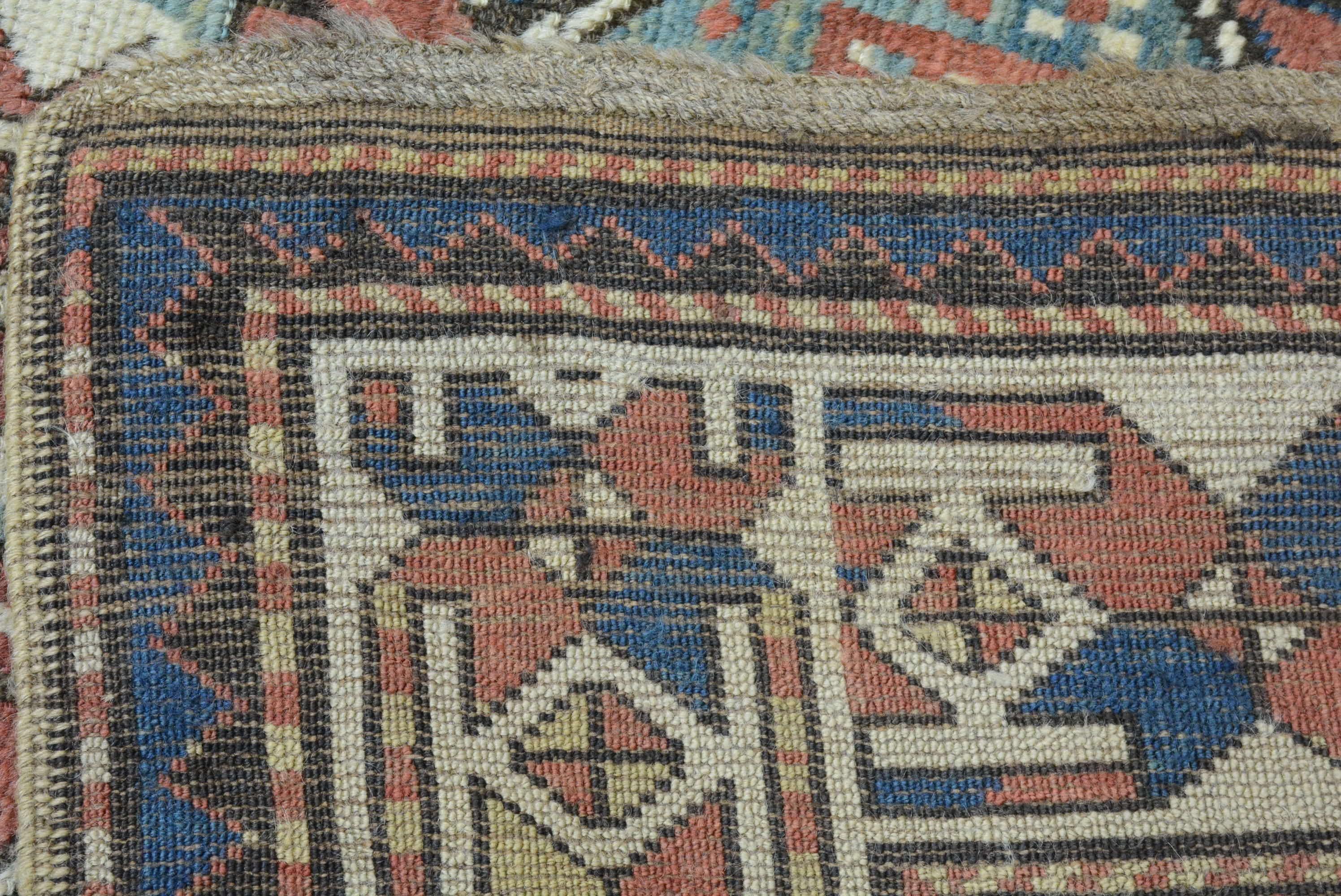 Wool Antique Caucasian Moghan Kazak Rug For Sale