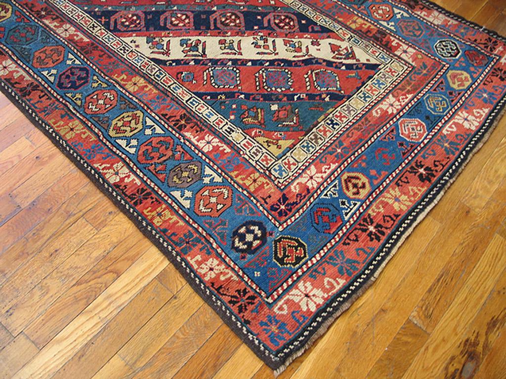 Hand-Knotted 19th Century Caucasian Moghan Carpet ( 3'9