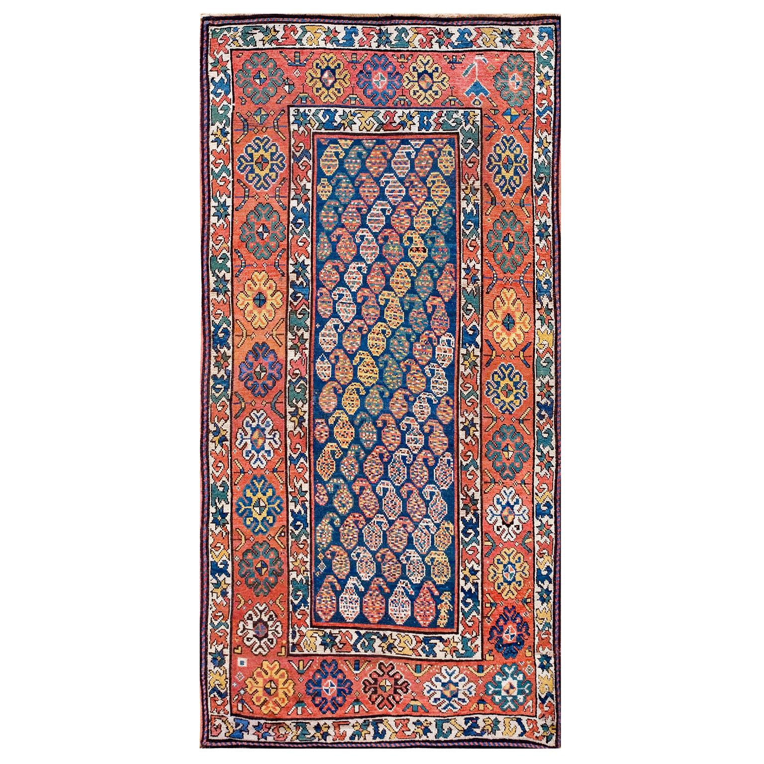 Late 19th Century S. Caucasian Moghan Carpet ( 3'7" x 7'7" - 109 x 231 ) For Sale