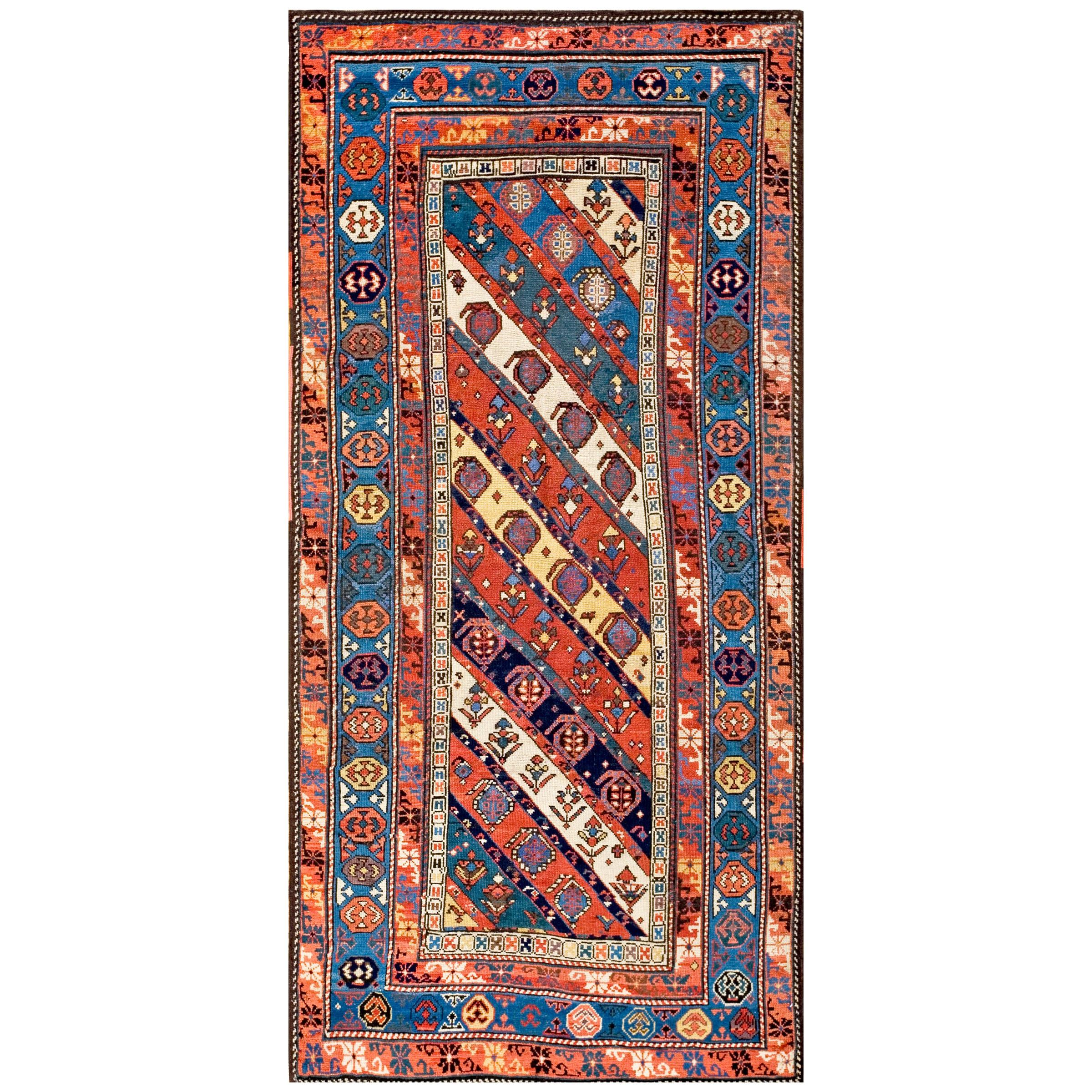 19th Century Caucasian Moghan Carpet ( 3'9" x 8' - 114 x 244 ) For Sale
