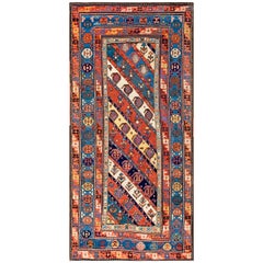 Tapis moghan caucasien du 19e siècle ( 3'9" x 8' - 114 x 244 )