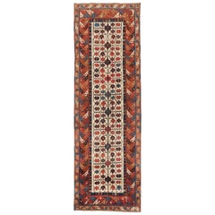 Antique Caucasian Moghan Runner Rug, Ca 1860. 3'7'' x 11'