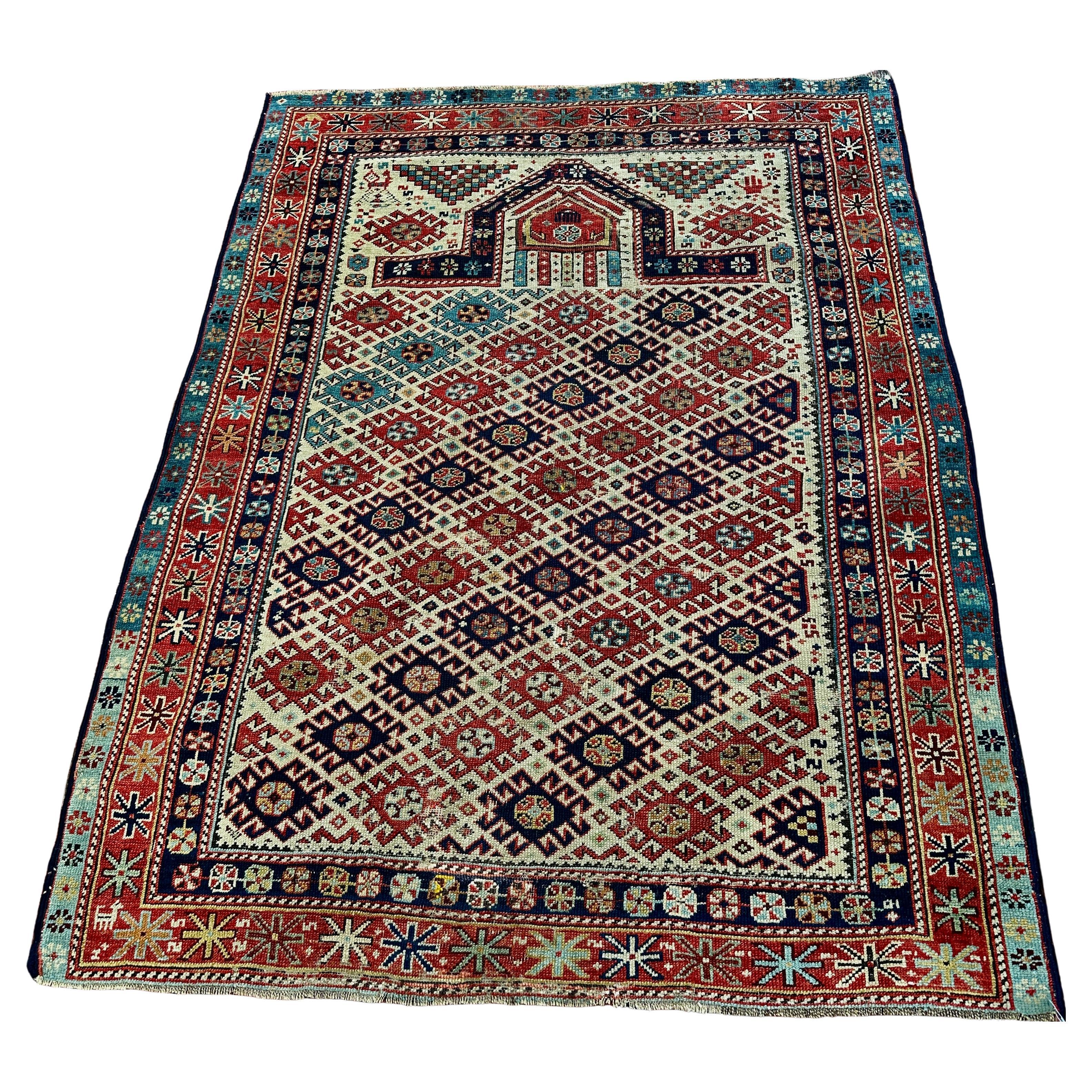 Alfombra oriental antigua caucásica del siglo XIX - RR5230  REBAJAS 30% REBAJAS.