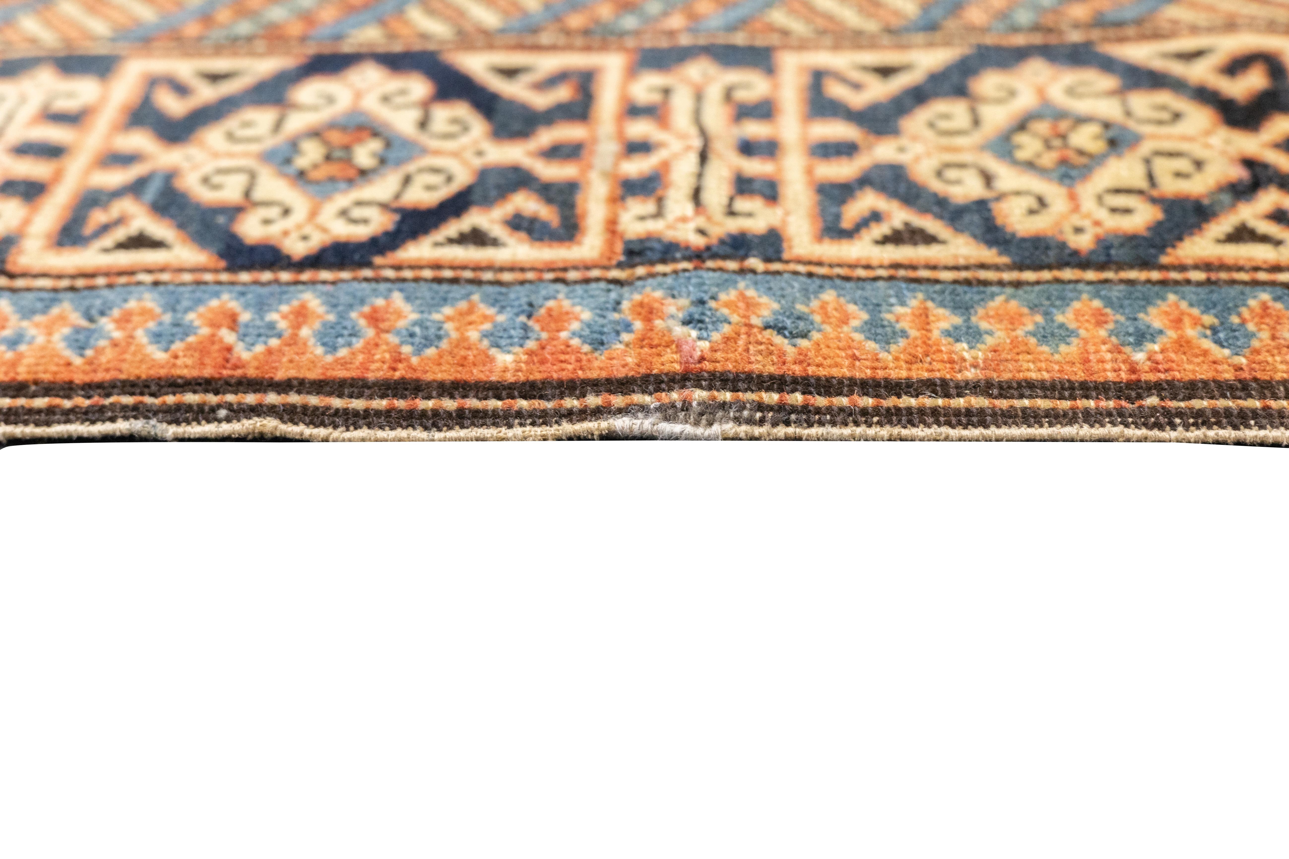 Antique Caucasian Perpedil Rug 3'1'' x 3'11'' In Good Condition For Sale In New York, NY