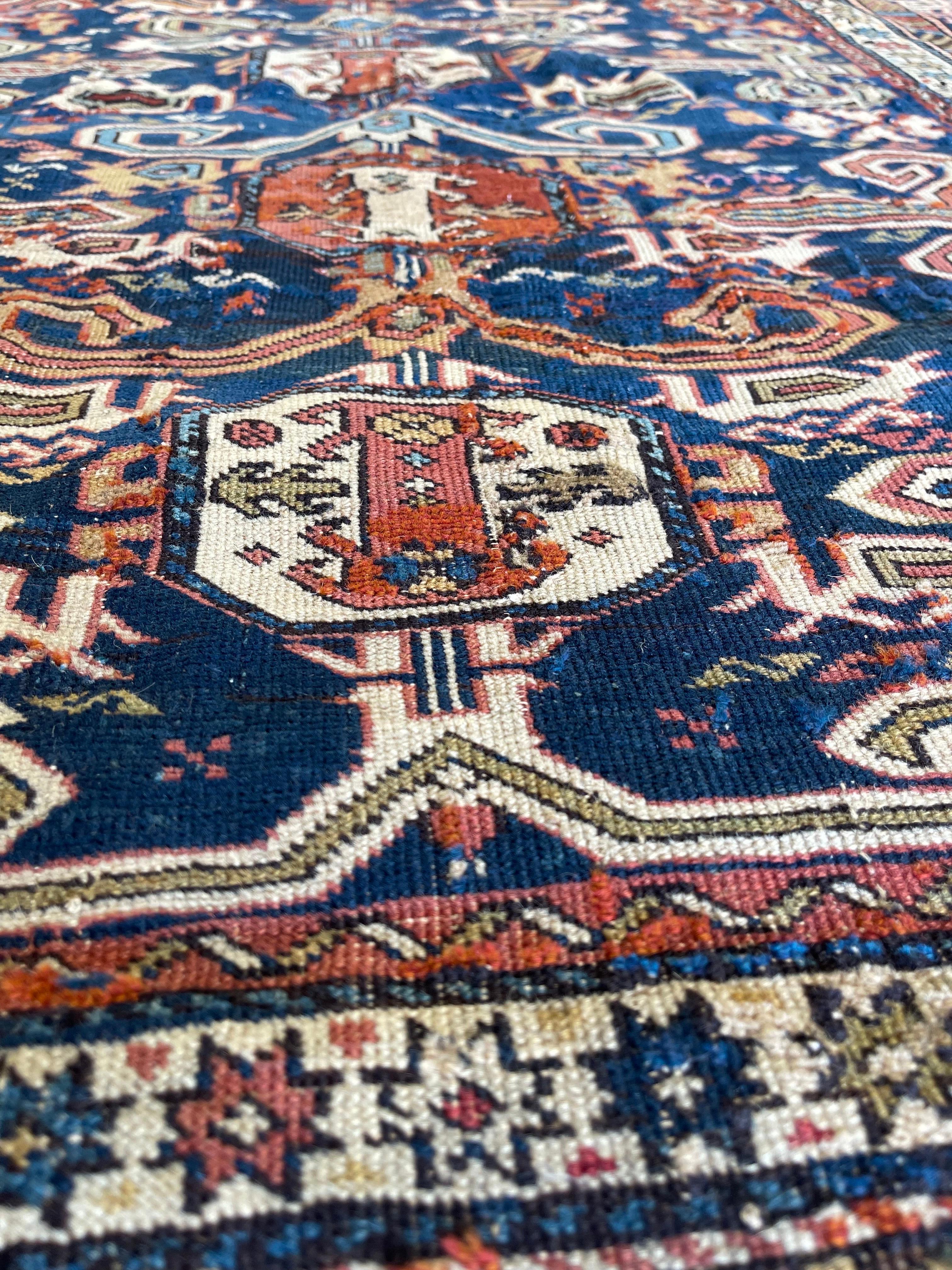 Early 20th Century Antique Caucasian Perpedil rug circa 1900 For Sale