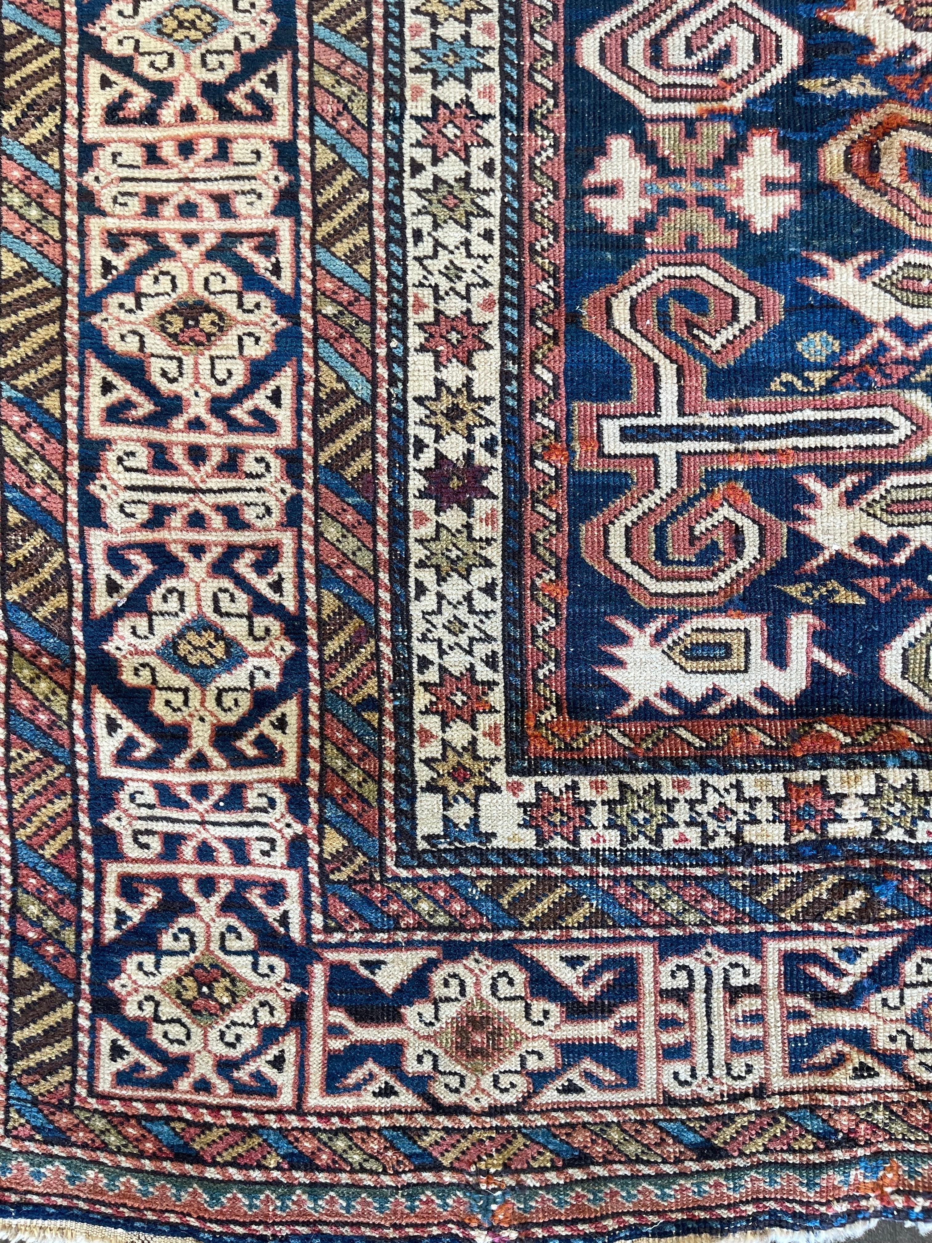 Antique Caucasian Perpedil rug circa 1900 For Sale 2