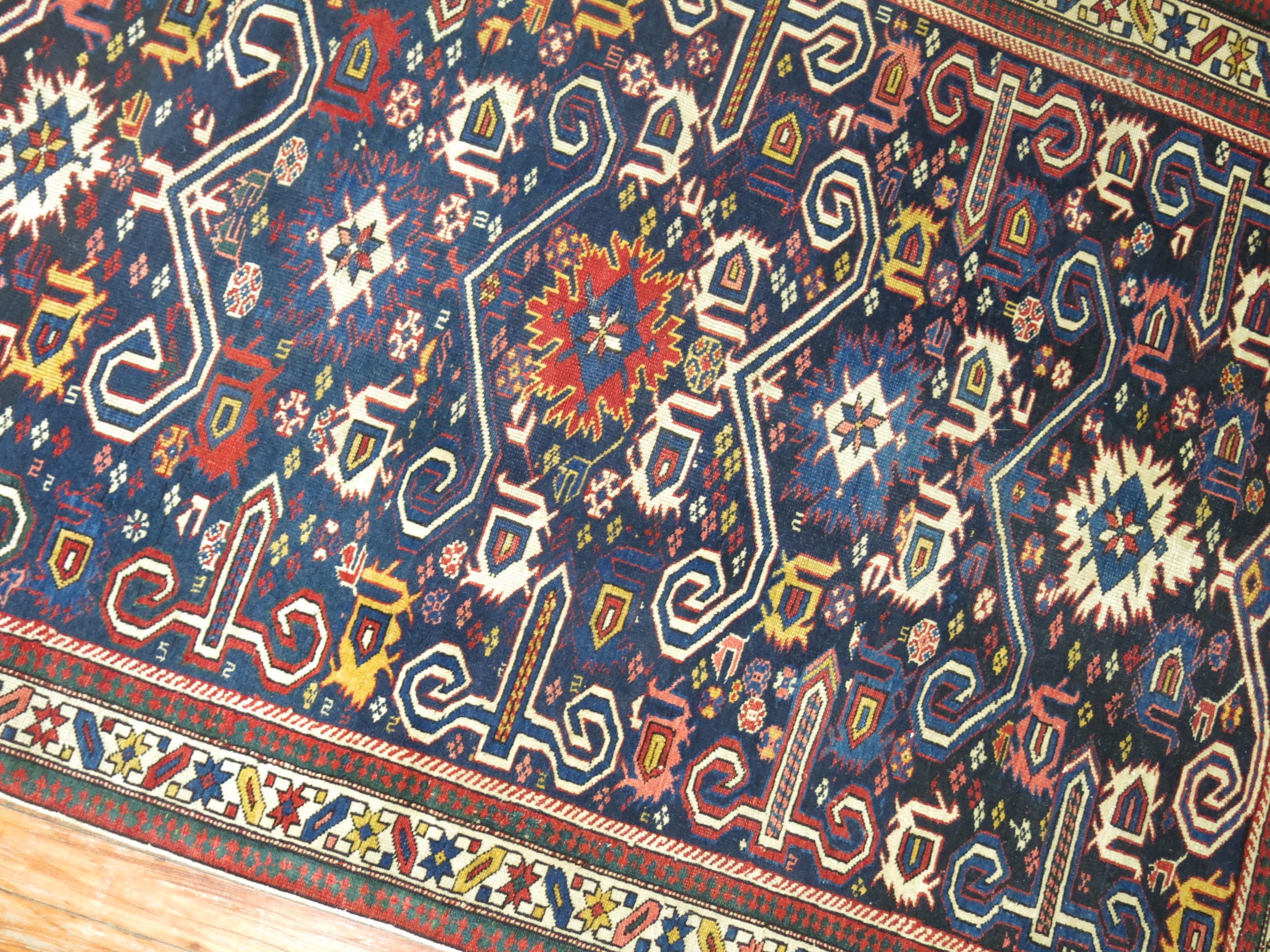 Antique Caucasian Perpedil Rug In Good Condition In New York, NY