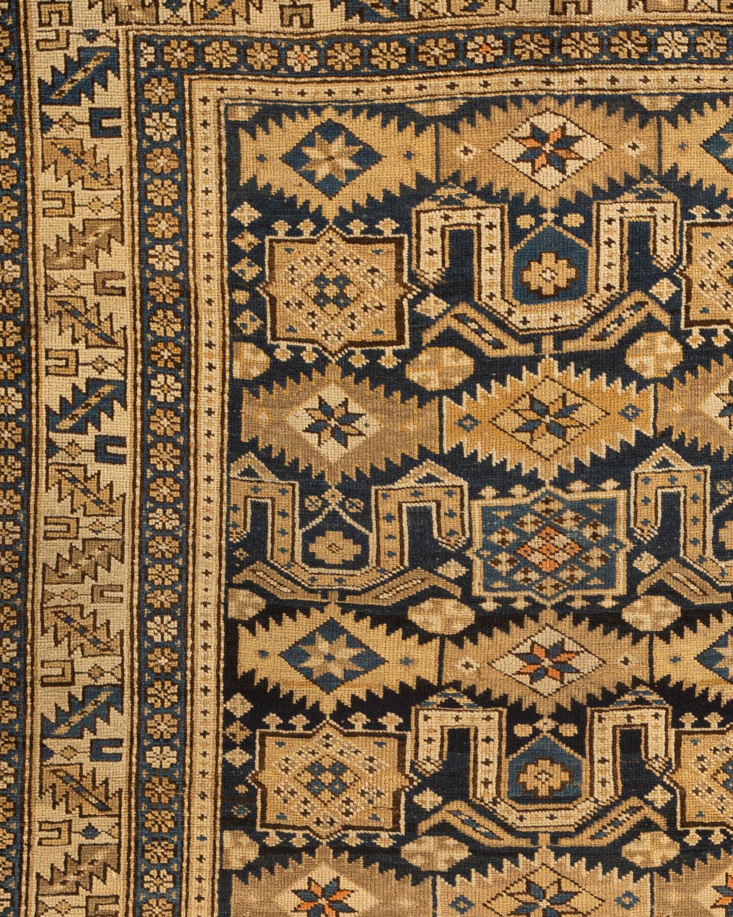 Hand-Woven Antique Caucasian Perpedil Shirvan Rug, circa 1880 For Sale