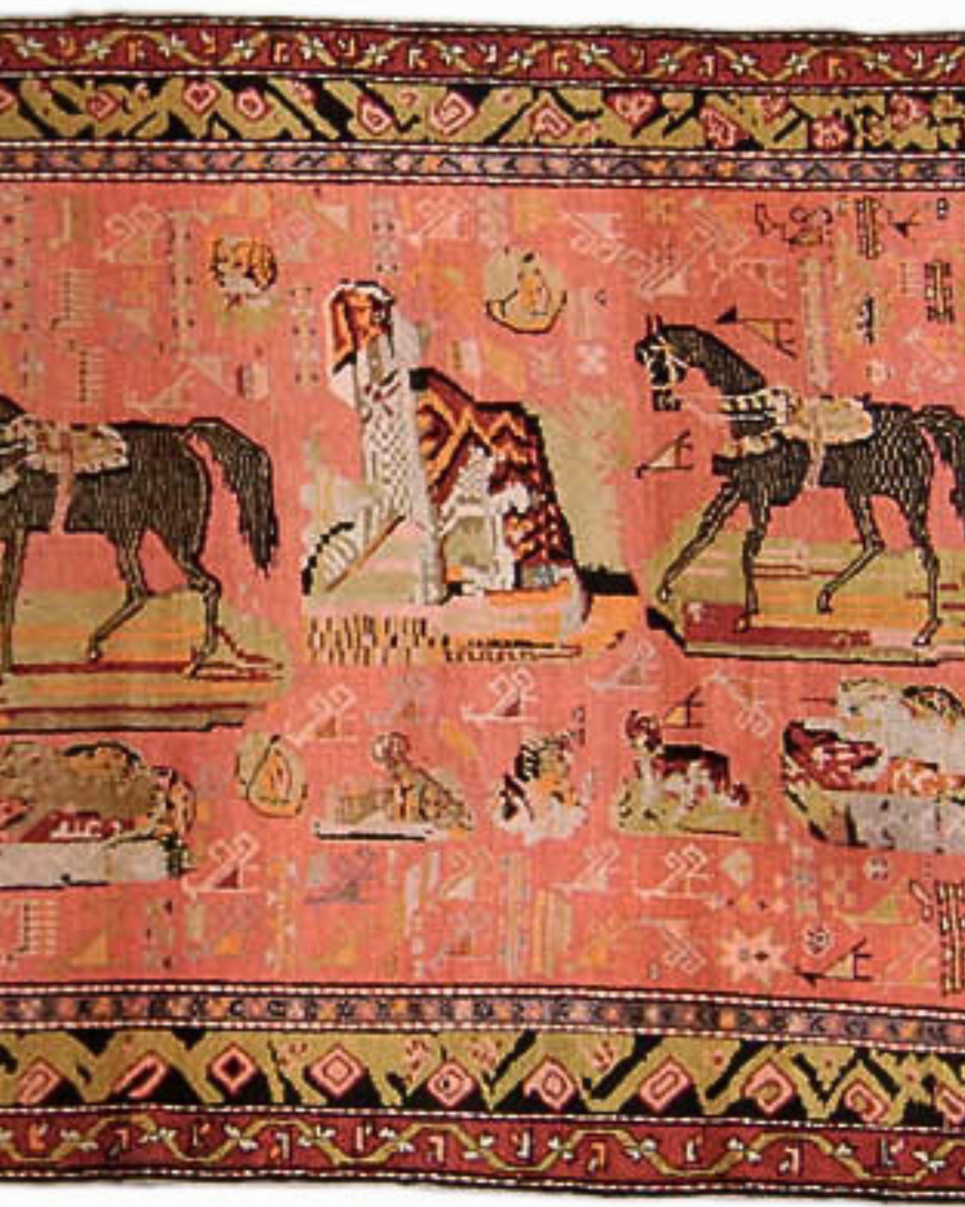 Antiker kaukasischer Karabagh-Teppich im Kaukasischen Stil, frühes 20. Jahrhundert (Handgeknüpft) im Angebot