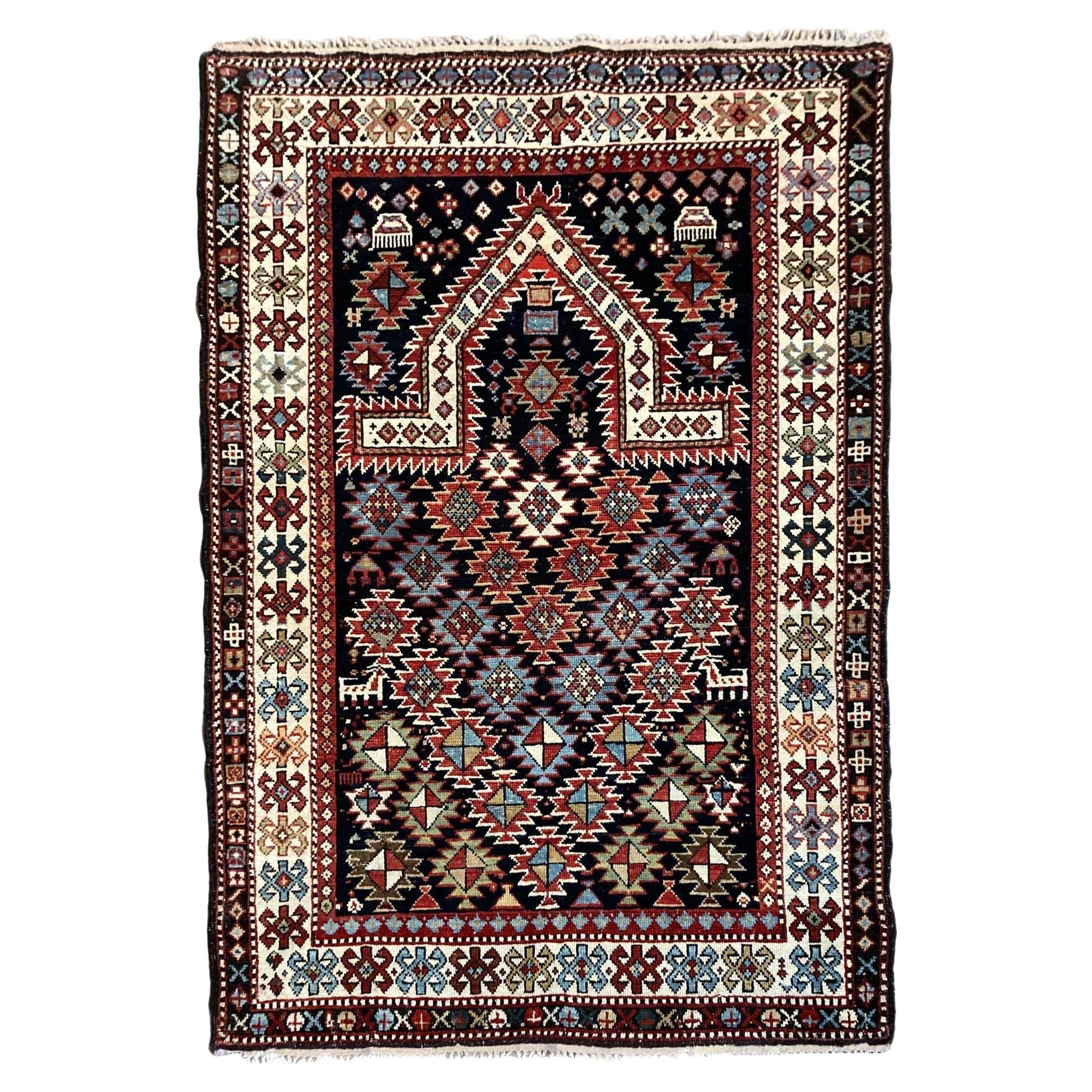 Antique Caucasian Prayer Rug 1.51m x 1.03m For Sale