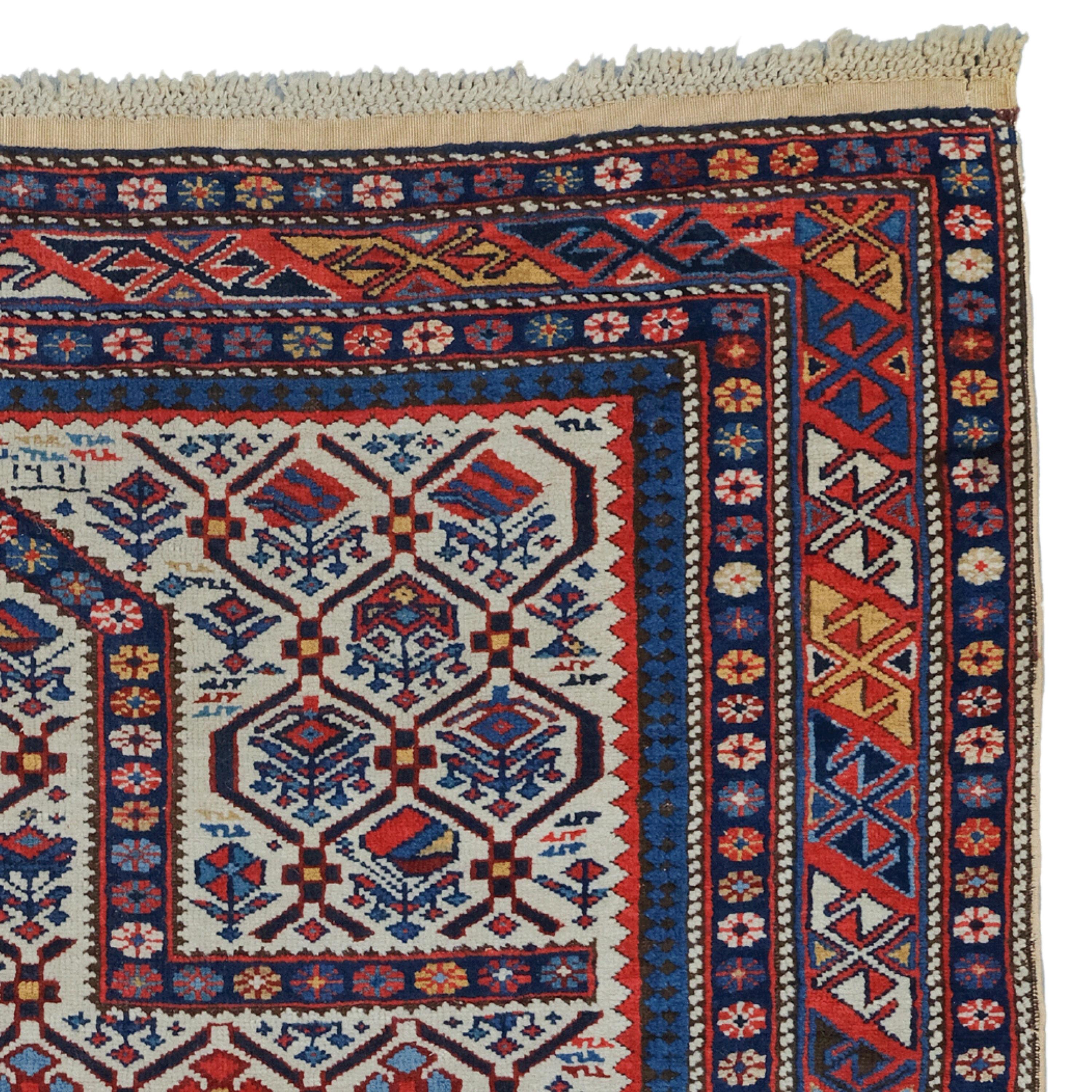 Wool Antique Caucasian Prayer Shirvan Rug - 19th Century Shirvan Rug, Antique Rug For Sale