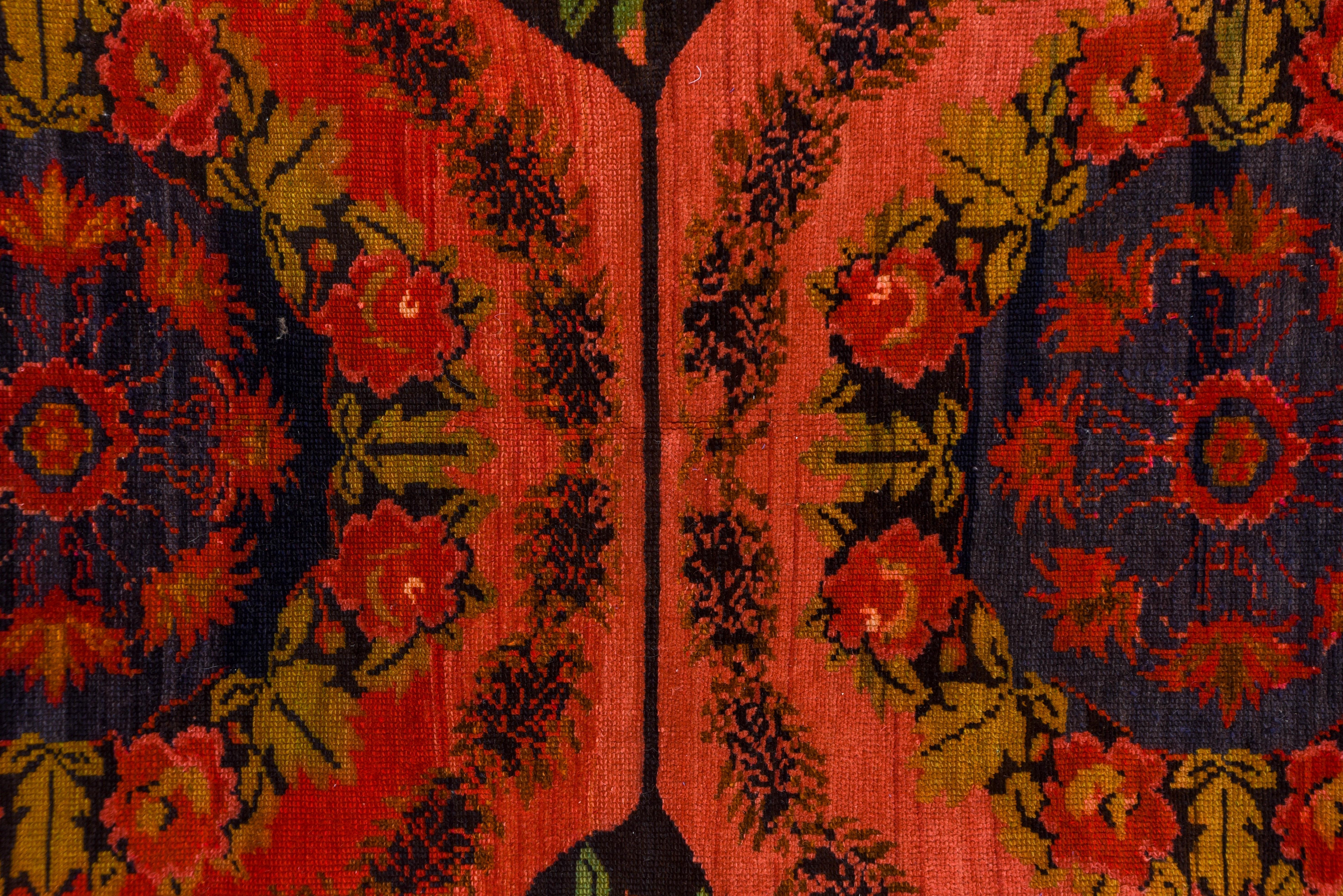 Tribal Antique Caucasian Red Karabagh Rug, Floral Palette For Sale