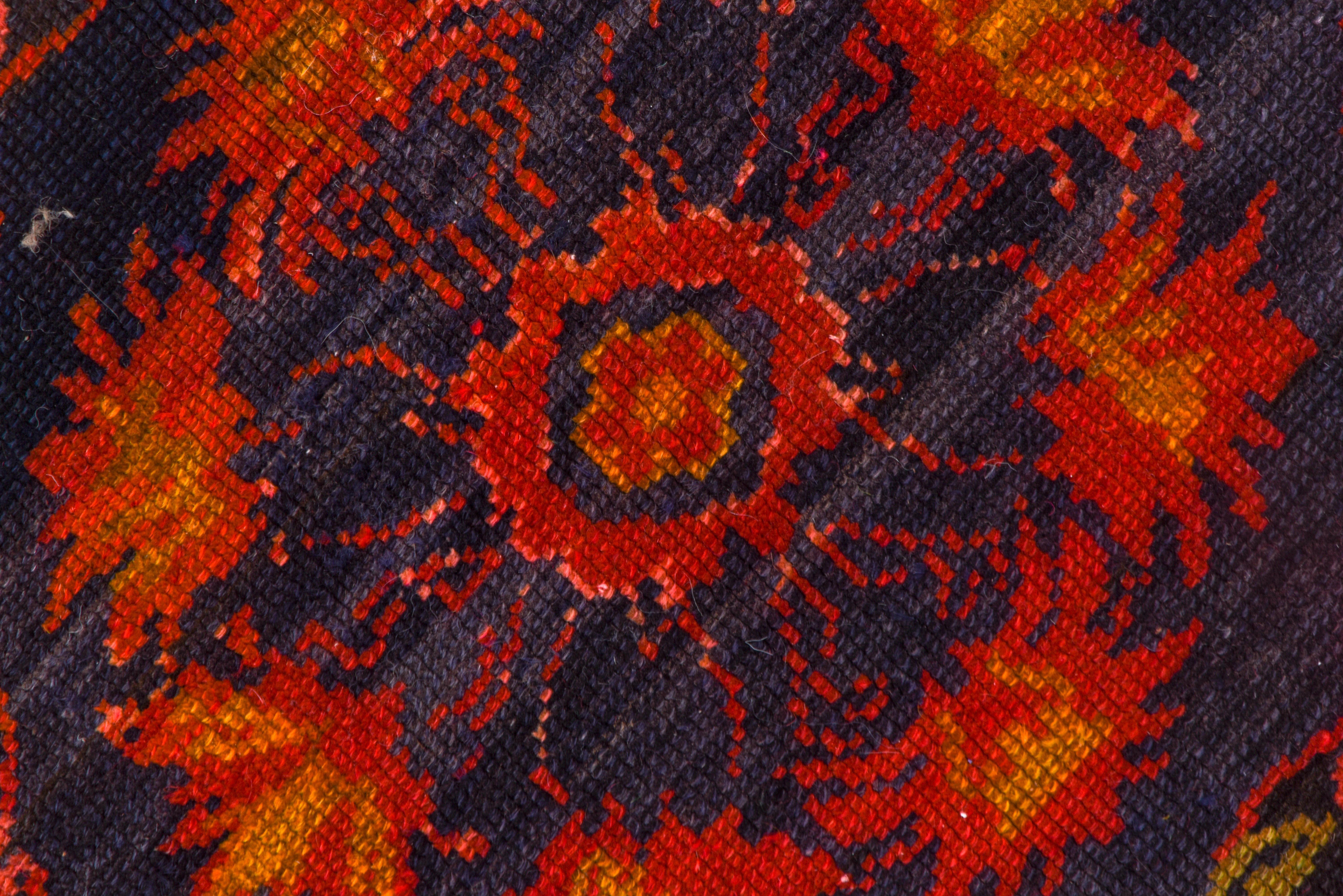 Hand-Knotted Antique Caucasian Red Karabagh Rug, Floral Palette For Sale