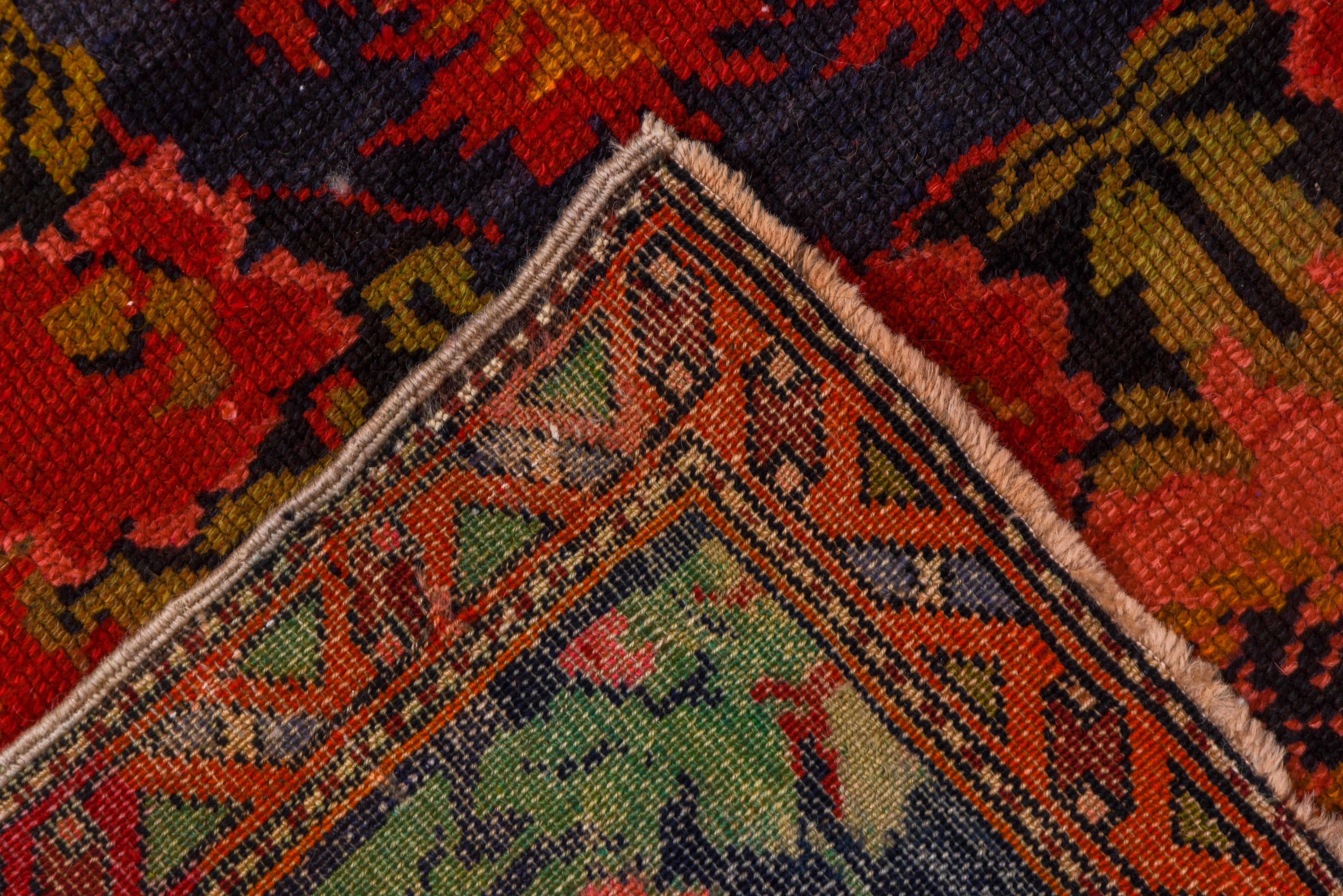 Early 20th Century Antique Caucasian Red Karabagh Rug, Floral Palette For Sale