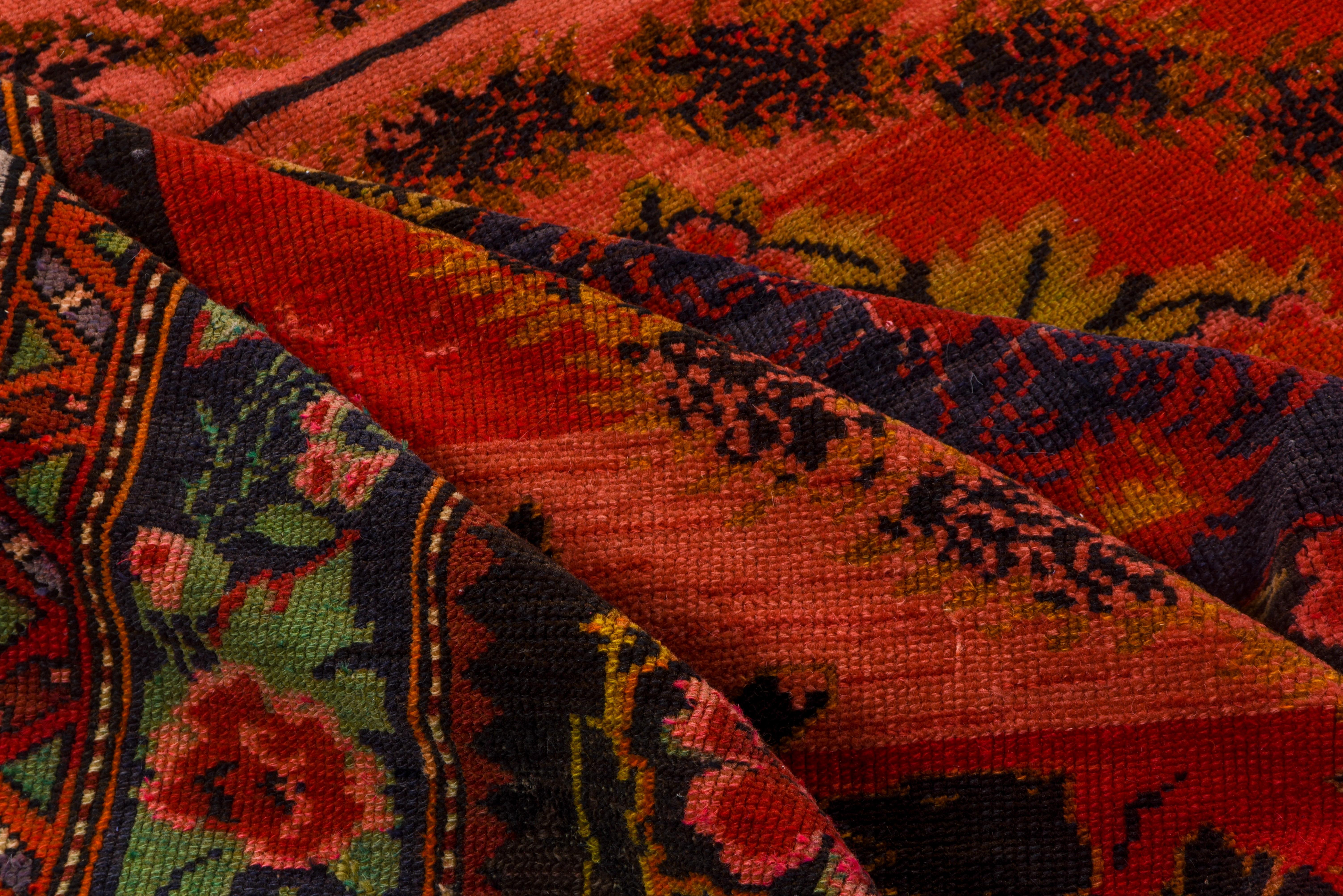 Wool Antique Caucasian Red Karabagh Rug, Floral Palette For Sale
