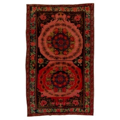 Antique Caucasian Red Karabagh Rug, Floral Palette