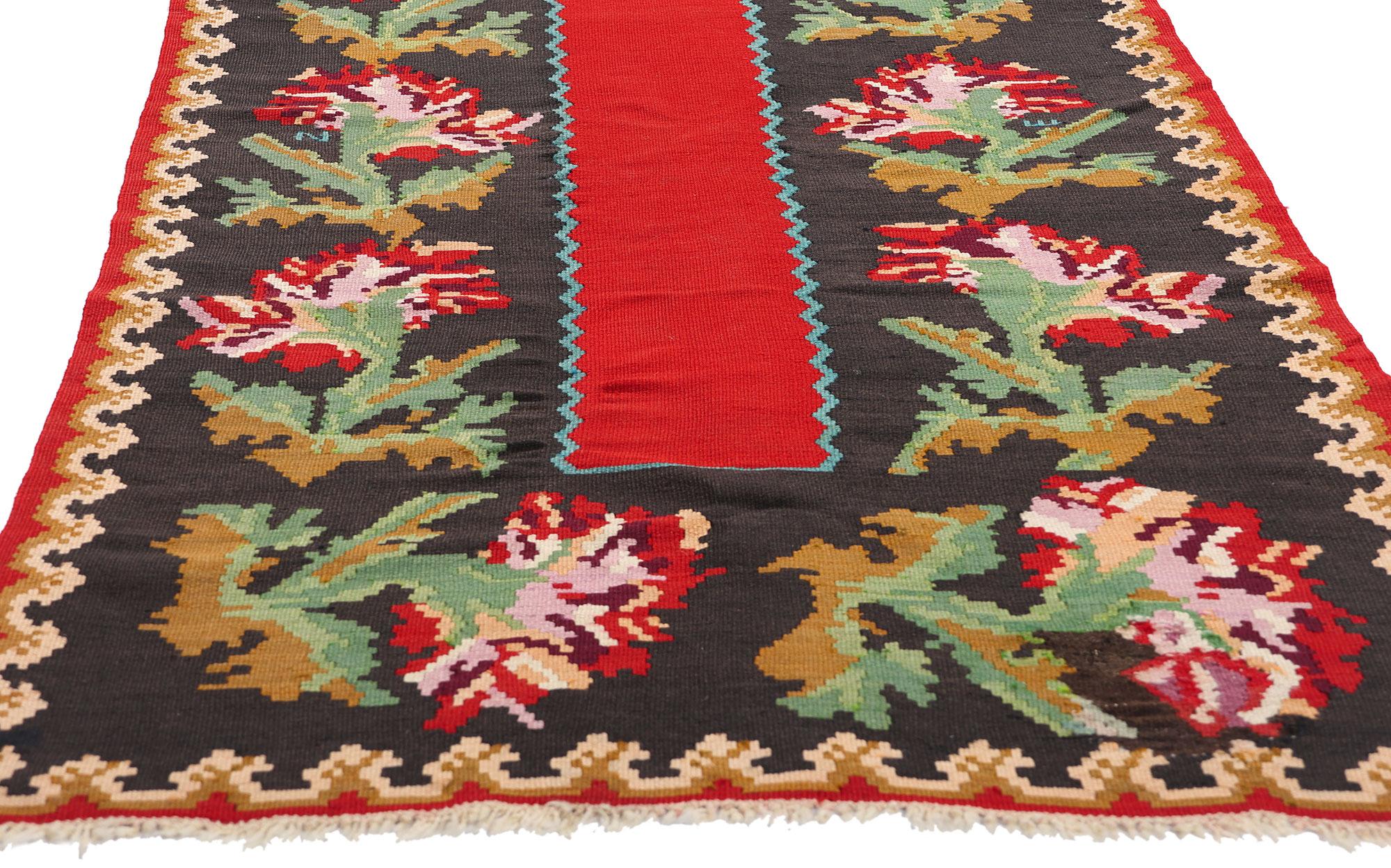 Antiker kaukasischer Rose Karabagh Karabakh Teppich aus Karabakh mit traditionellem Stil (Russisch) im Angebot