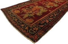Antique Caucasian Rose Karabagh Karabakh Rug with English Chintz Style