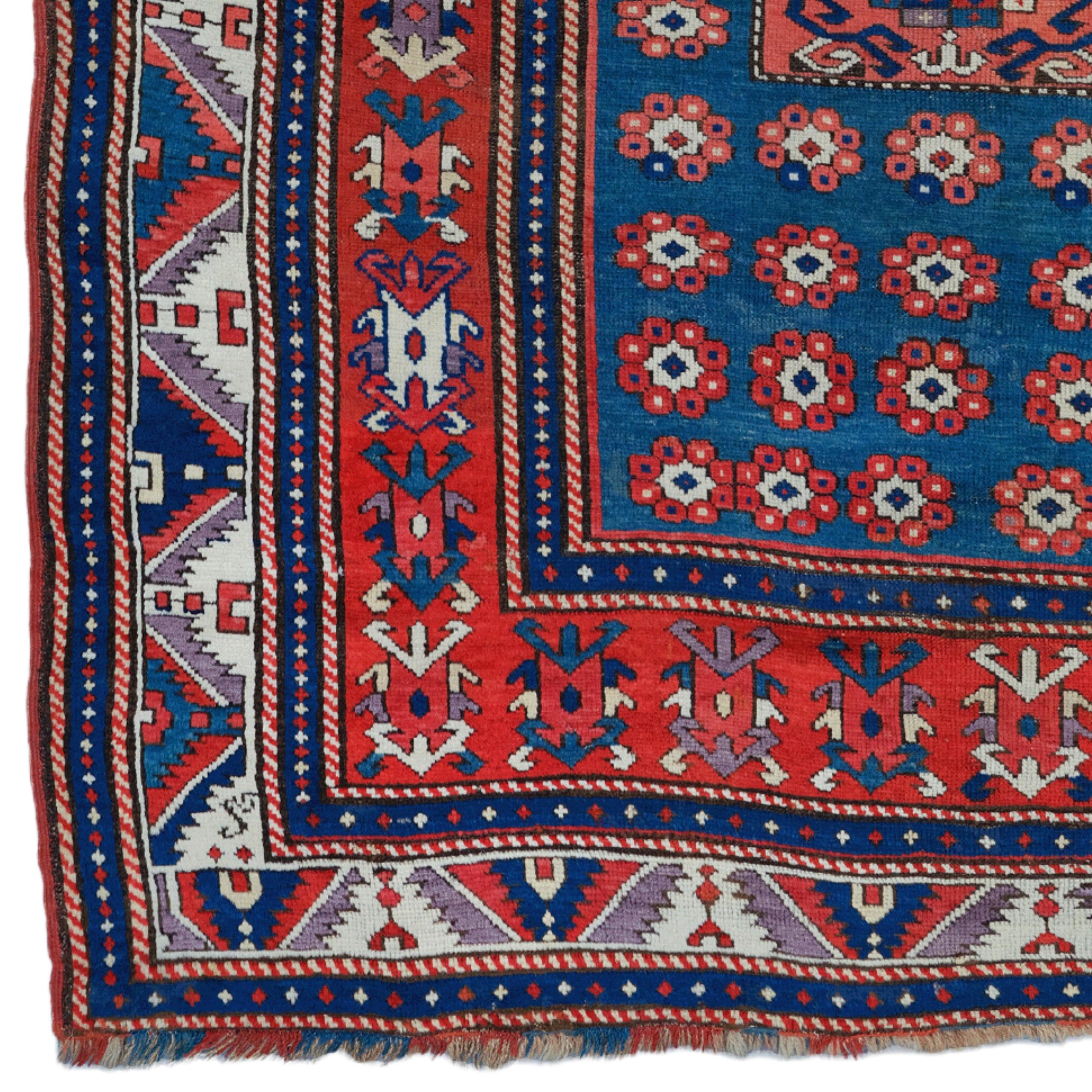 19th Century Caucasian Rug - Antique Handwoven Rug

This elegant 19th-century Caucasian rug is a perfect choice for those looking to add a historical touch and sophisticated aesthetic. This handmade work, measuring 146x255 cm, is eye-catching with