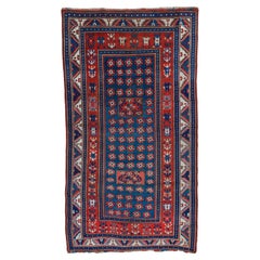 Tapis caucasien ancien du 19ème siècle, tapis tissé à la main, tapis ancien