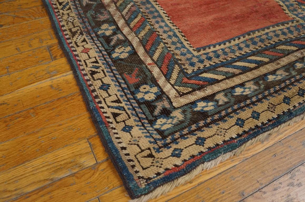 Hand-Knotted Antique Caucasian Rug 3' 0'' x 4' 4'' For Sale