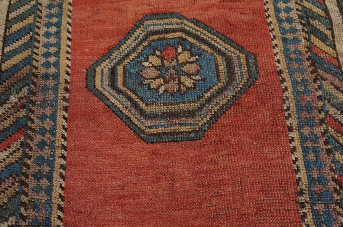 Antique Caucasian Rug 3' 0'' x 4' 4'' In Good Condition For Sale In New York, NY