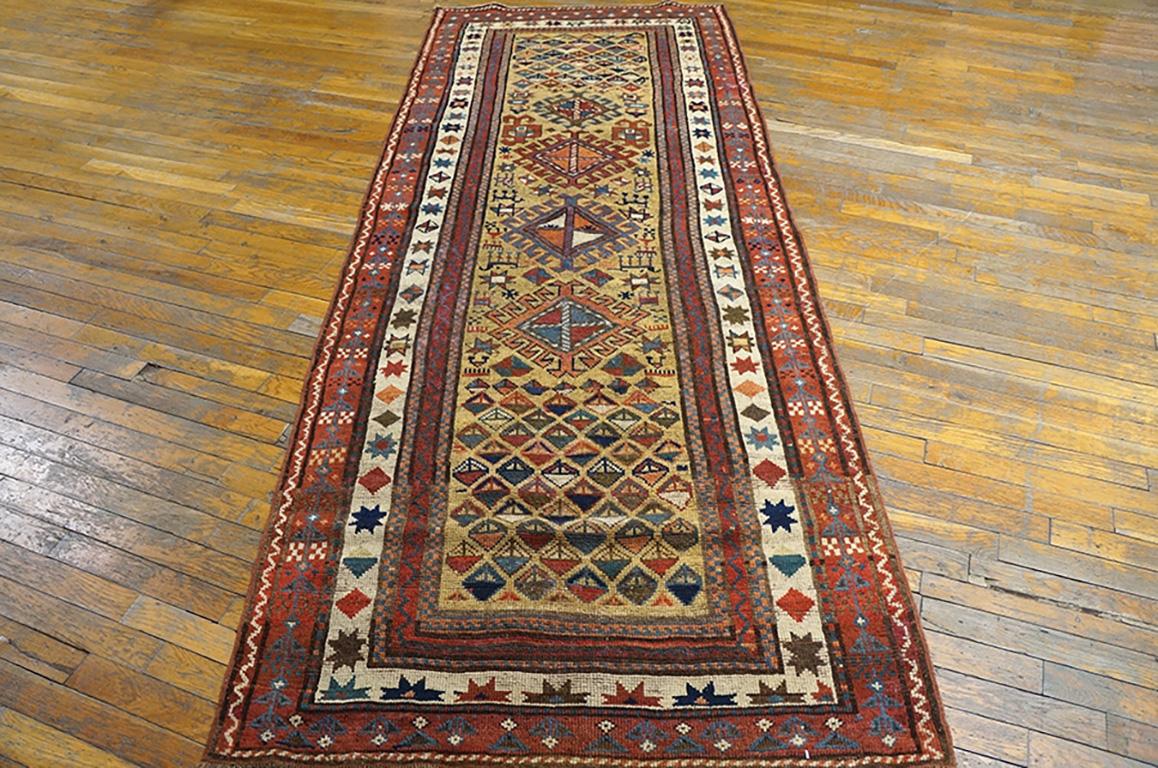 Kazak 19th Century S. Caucasian Carpet ( 3'6'' x 8'9'' - 107 x 267 ) For Sale