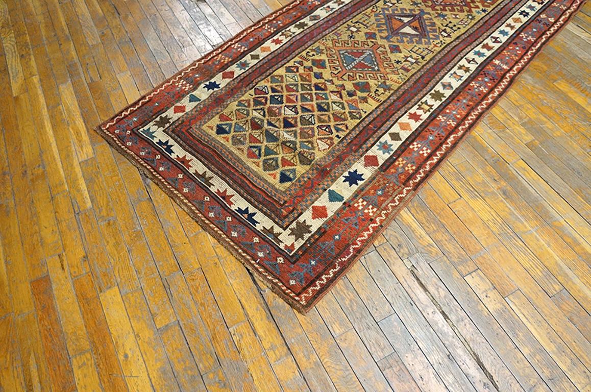 American 19th Century S. Caucasian Carpet ( 3'6'' x 8'9'' - 107 x 267 ) For Sale