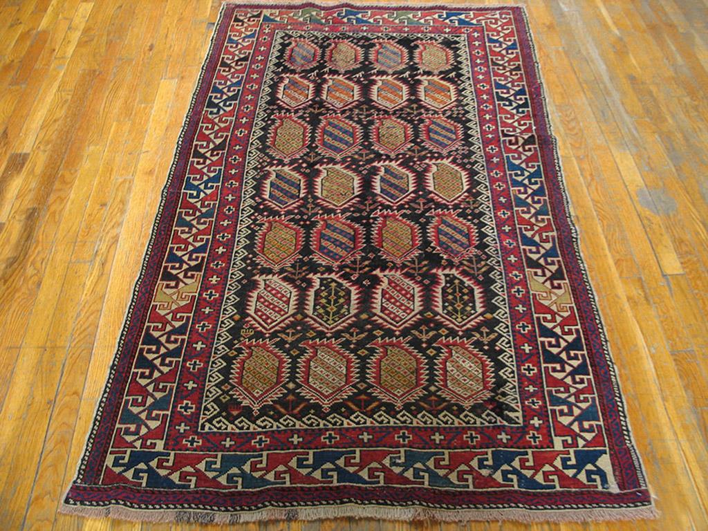 Antique Caucasian rug, size: 3' 8'' x 6' 3''.
