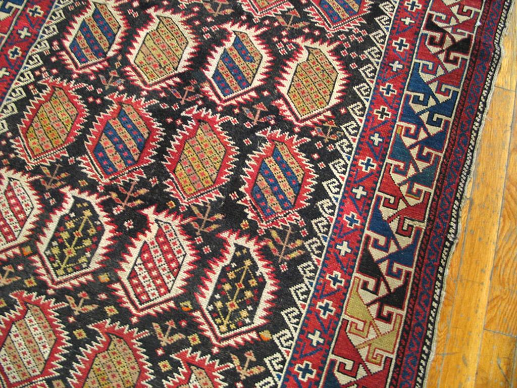 Hand-Knotted Antique Caucasian Rug 3' 8'' x 6' 3'' For Sale
