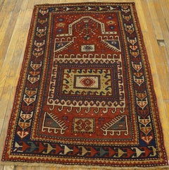 19th Century Caucasian Kazak Prayer Rug ( 3' x 4'9" - 92 x 145 )