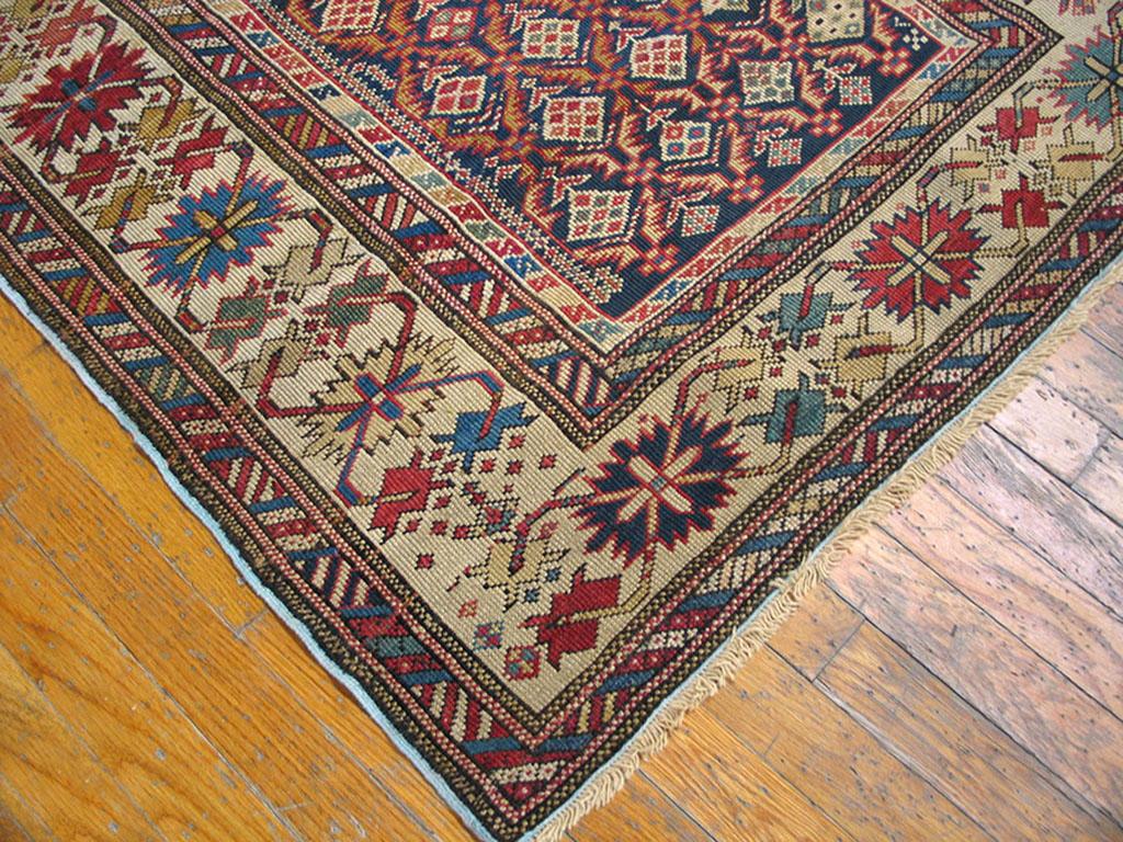 Hand-Knotted Antique Caucasian Rug For Sale