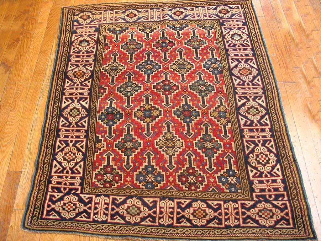 Antique Caucasian rug. Size: 3'3