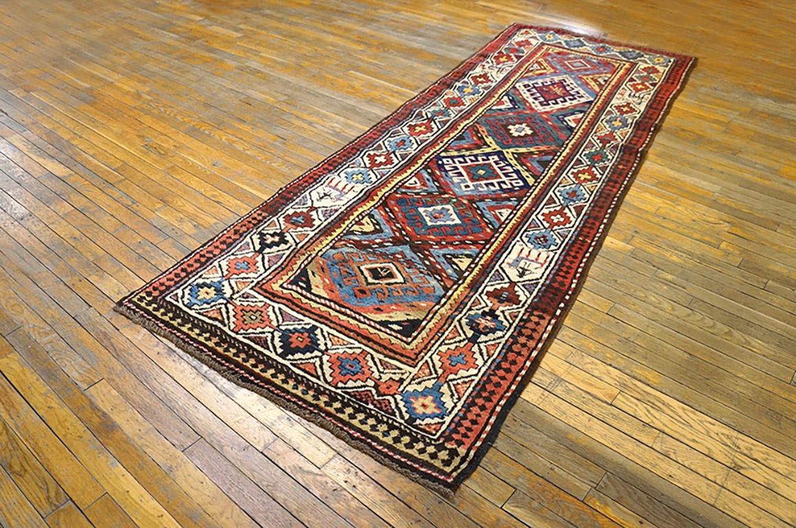 Hand-Knotted 19th Century Caucasian Moghan Carpet ( 3'5