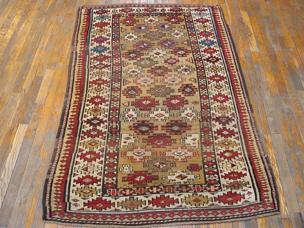 Hand-Knotted Early 20th Century S. Caucasian Moghan Carpet ( 3'6