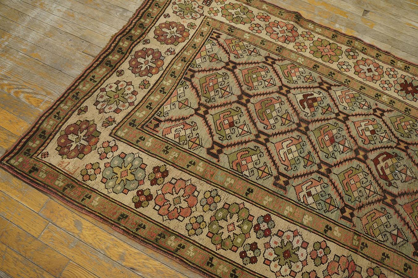 Wool Early 20th Century Caucasian Karabagh Carpet ( 3'6