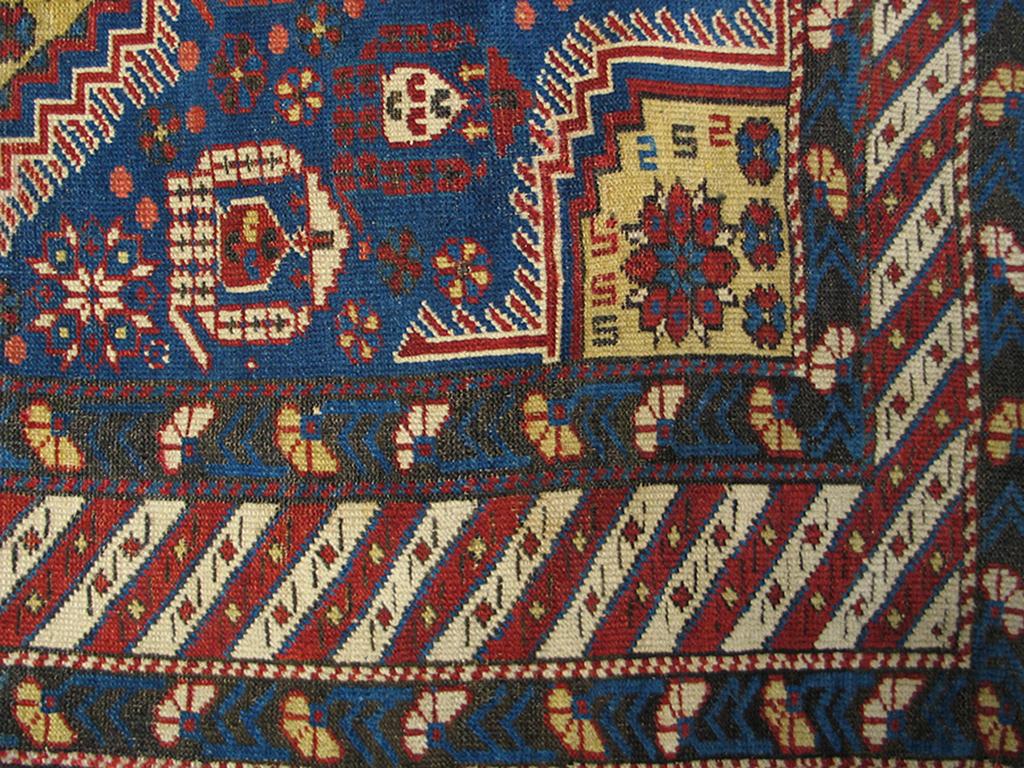 Antique Caucasian rug. Size: 3'6