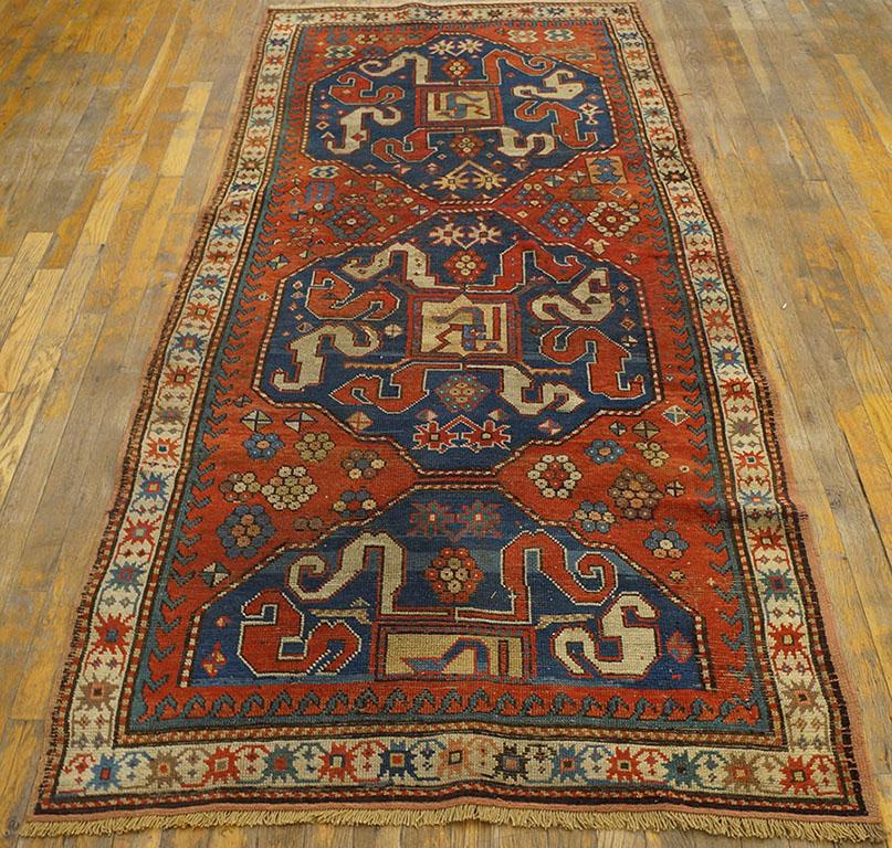 Antique Caucasian rug. Size: 3'6