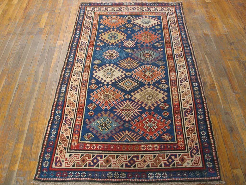 Antique Caucasian rug, size: 3'6