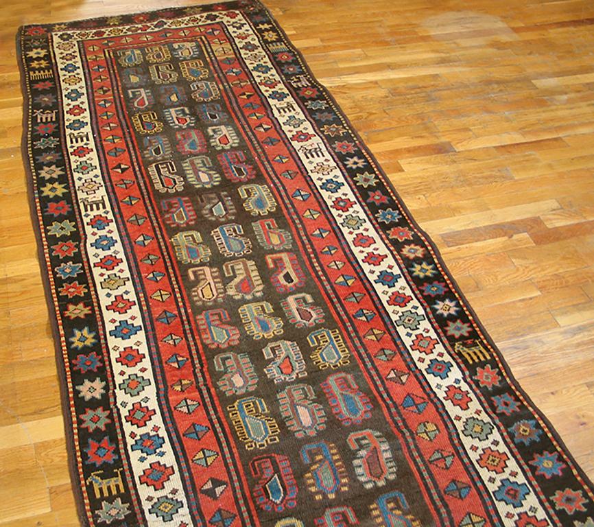 Caucasien Tapis Moghan caucasien du début du 20ème siècle ( 3'7