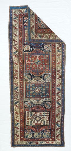 Tappeto antico caucasico 3'7'' x 9'3''