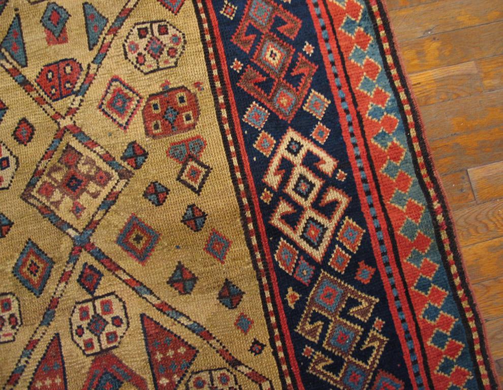 Wool 19th Century Caucasian Kazak Carpet ( 3'7