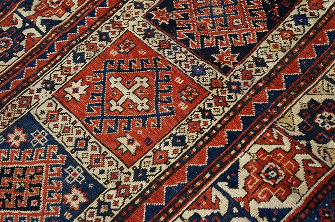 Late 19th Century 19th Century Caucasian Kazak Carpet ( 3'8