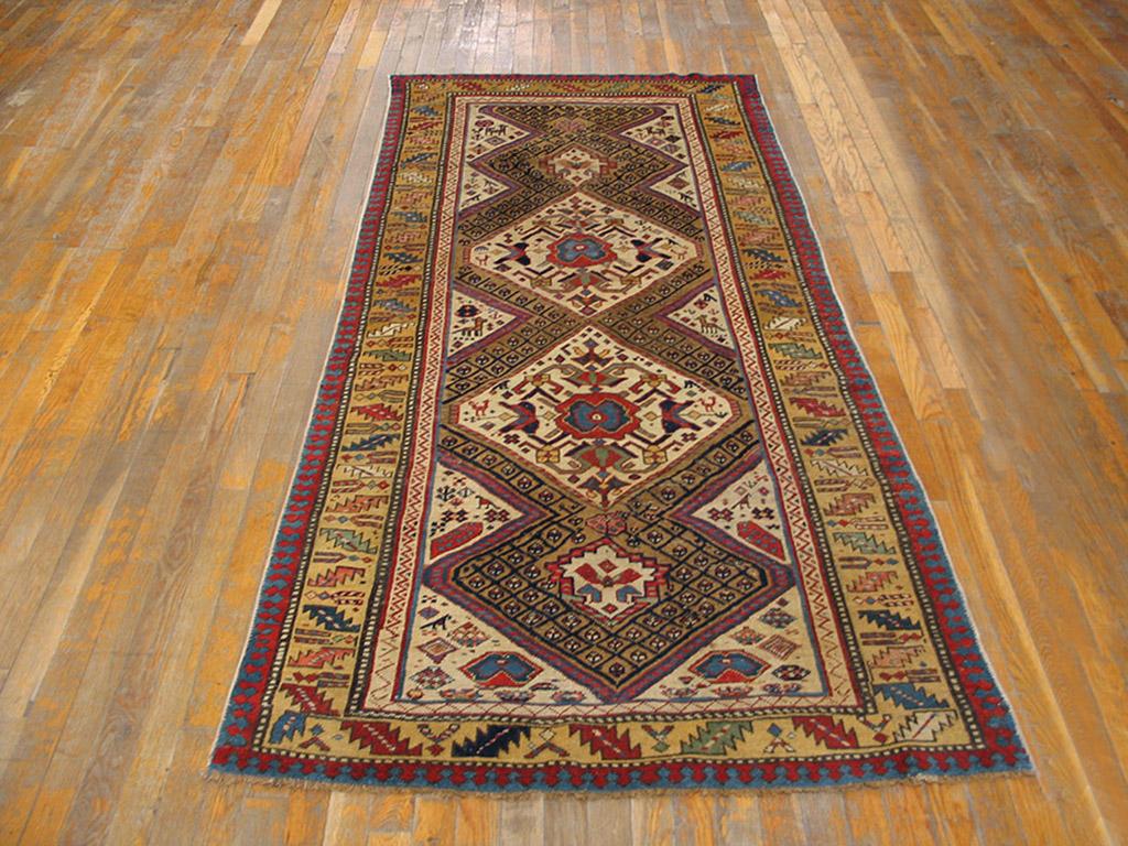 Antique Caucasian rug. Size: 3'8