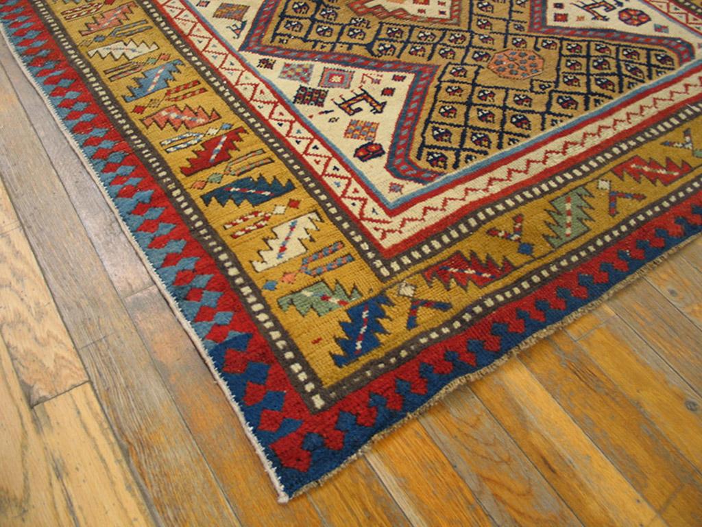 Hand-Knotted Antique Caucasian Rug For Sale