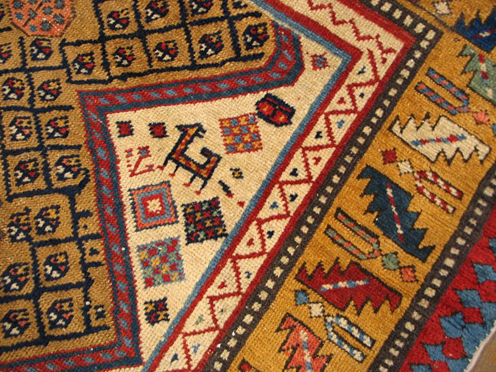 Antique Caucasian Rug In Good Condition For Sale In New York, NY