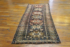 Excellent Blue Color with Antique Geometric Design Caucasian Shirvan Runner Rug